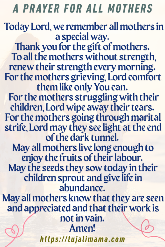 A prayer for mothers on Mothers' Day